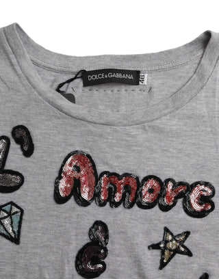 Camiseta gris de algodón L'Amore E'Bellezza