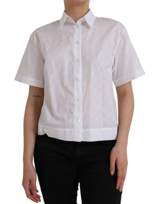 Polo blanco con cuello y mangas cortas