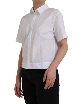 Polo blanco con cuello y mangas cortas