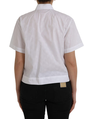 Polo blanco con cuello y mangas cortas