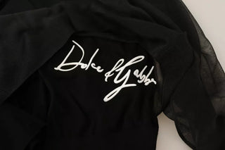 Schwarzer Logo Langarm-Sweater mit Rundhalsausschnitt