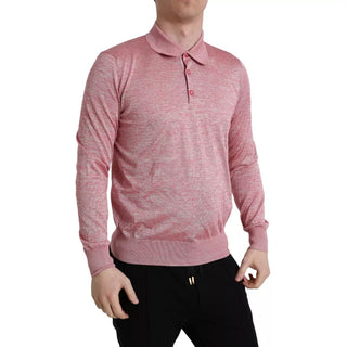 Suéter rosa de poliéster para hombre con cuello y tipo pulóver