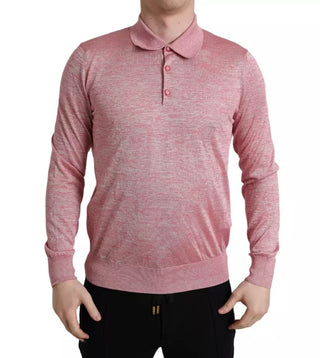 Suéter rosa de poliéster para hombre con cuello y tipo pulóver