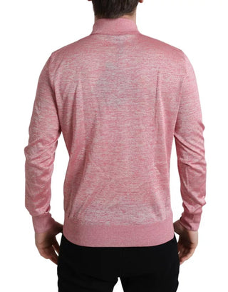 Suéter rosa de poliéster para hombre con cuello y tipo pulóver