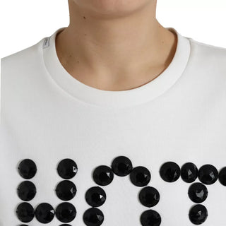 Camiseta blanca de algodón con top negro HOT Crystal