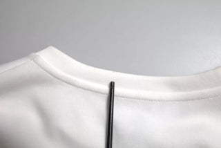 Camiseta blanca de algodón con top negro HOT Crystal