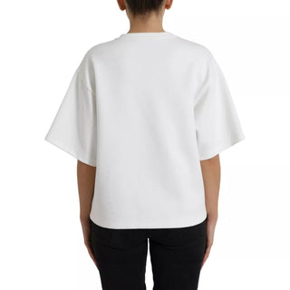 Camiseta blanca de algodón con top negro HOT Crystal
