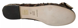 Brown Leopard Silk Ballerina Flats Shoes