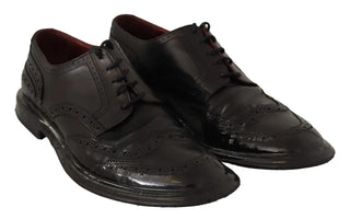 Zapatos Oxford de vestir brogue de cuero negro