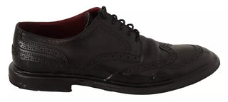 Zapatos Oxford de vestir brogue de cuero negro