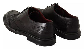 Zapatos Oxford de vestir brogue de cuero negro