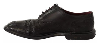 Zapatos Oxford de vestir brogue de cuero negro