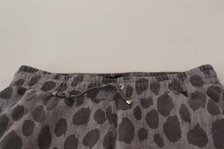 Graue Jogginghose mit Leopardenmuster