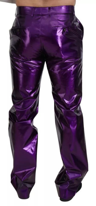 Lila glänzende Freizeithose für Herren