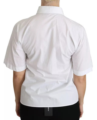 White Collared Short Sleeve Polo Shirt Top