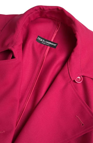 Dunkelrosa zweireihiger Trenchcoat