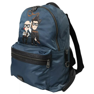 Mochila para hombre azul de nailon con parche #DGFamily