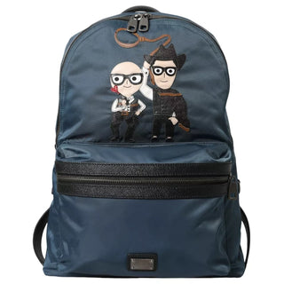 Mochila para hombre azul de nailon con parche #DGFamily