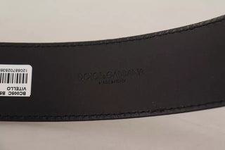 Dark Brown Leather Logo Engraved Metal Buckle Belt