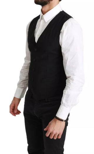 Schwarze einfarbige STAFF Slim Fit Weste