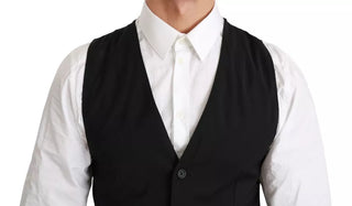 Schwarze einfarbige STAFF Slim Fit Weste