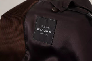 Blazer de pana marrón ajustado con logo DG