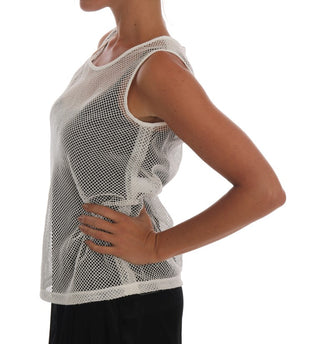 Top transparente de red blanca