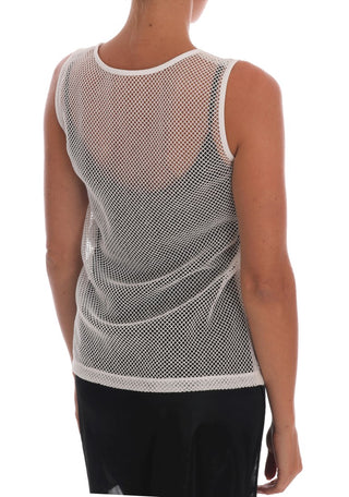 Top transparente de red blanca