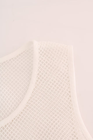Top transparente de red blanca