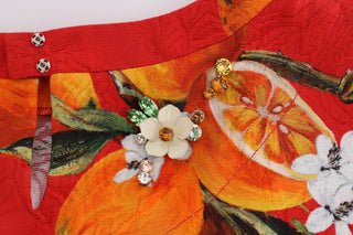 Blusa de estampado naranja con cristales