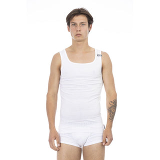 Camiseta sin mangas blanca de algodón para hombre