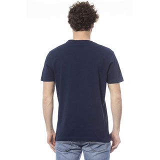 Camiseta azul de algodón para hombre