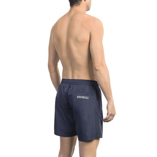 Bañador corto para hombre de poliéster azul