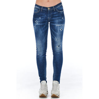 Blaue Baumwoll-Damenjeans