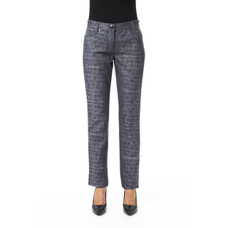 Pantalones de viscosa negra para mujer