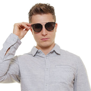Sonnenbrille aus silbernem Metall und Kunststoff