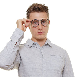 Graue Brille aus Metall und Kunststoff (Fassungen)
