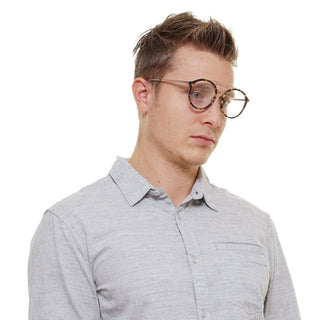 Gafas de metal y plástico marrones (montura)