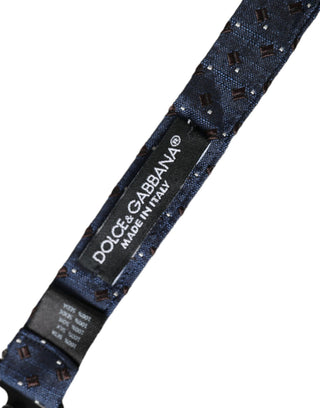 Pajarita Papillon para hombre de seda azul marino con patrón y cuello ajustable