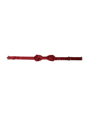 Pajarita para hombre de seda roja jacquard con cuello ajustable