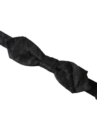 Dark Gray Silk Fantasy Adjustable Neck Men Bow Tie