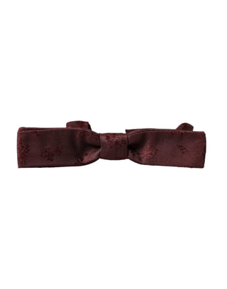 Bordeauxrote florale Seiden-Herrenfliege mit verstellbarem Halsband