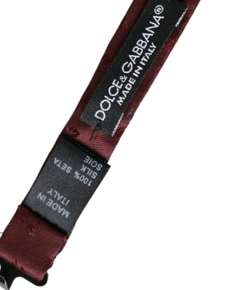 Bordeauxrote florale Seiden-Herrenfliege mit verstellbarem Halsband