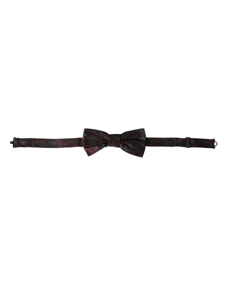 Dark Gray Floral Adjustable Neck Men Bow Tie