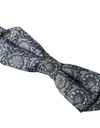Pajarita para hombre de seda gris con patrón y cuello ajustable
