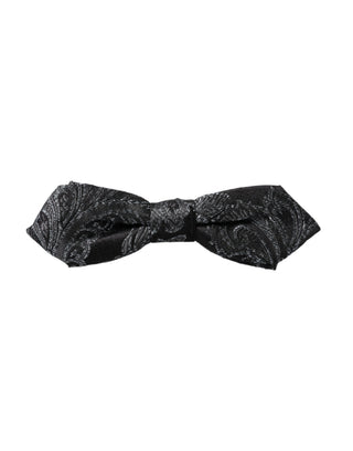 Schwarze Herren-Fliege aus Seidenjacquard, verstellbar