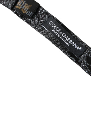 Schwarze Herren-Fliege aus Seidenjacquard, verstellbar