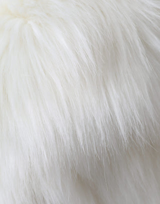 White Acrylic Fur Womens Bucket Hat