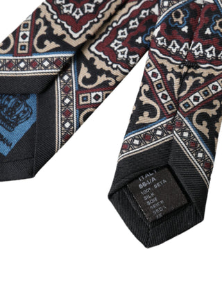 Corbata ajustable para hombre de seda 100% negra con estampado