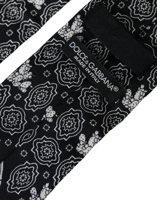 Dark Gray Patterned 100%Silk Adjustable Tie